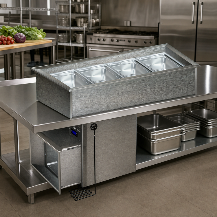 Product image #2 for Randell RCP-2 Drop-In Wrapped Coldwall Refrigerated Cold Pan, 2 Full-Size Pan Capacity, Self-Contained, 115V