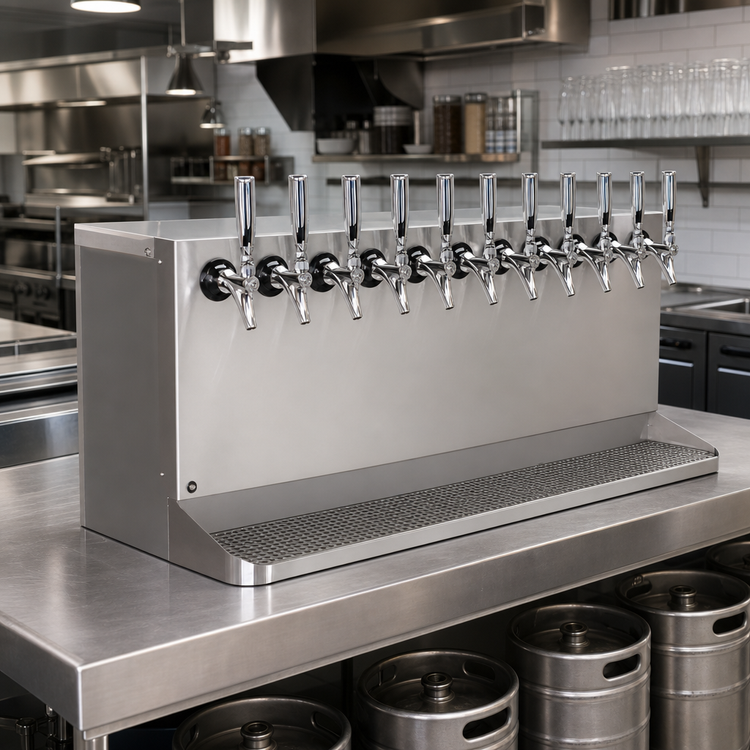 Product image #2 for SB1238-KR Underbar Glycol-Cooled Draft Beer Dispenser with Integral Drip Tray and 12 Faucets