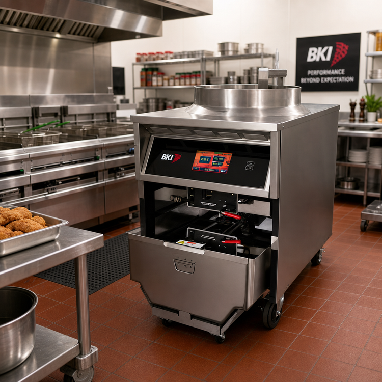 Product image #2 for BKI BLF-TC Extra-Large Volume Electric Deep Fryer with Auto-Lift and Touchscreen Controls