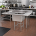 Thumbnail image #2 for Klinger's Trading Economy Single-Compartment Stainless Steel Sink with Dual Drainboards, 52 x 26 Inches