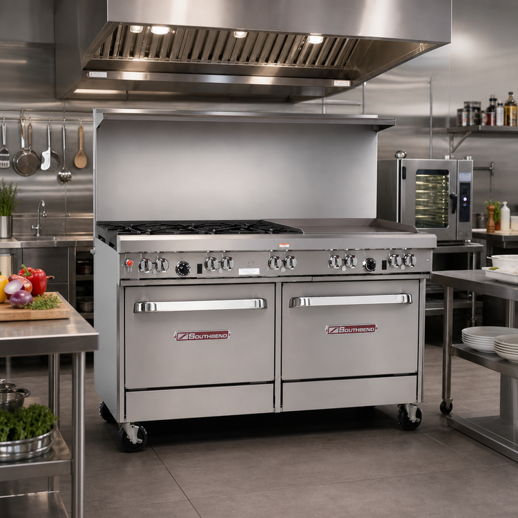 Product image #2 for Southbend Ultimate 60-Inch Gas Restaurant Range with 2 Open Burners, 48-Inch Griddle, Standard Oven and Convection Oven