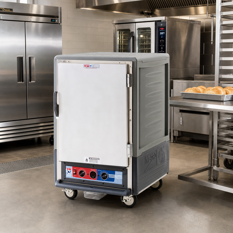 Product image #2 for Metro C5 3 Series Insulation Armour Mobile Half-Height Heated Holding and Proofing Cabinet with Moisture Control, Gray, Solid Door (C535-MFS-U-GY)