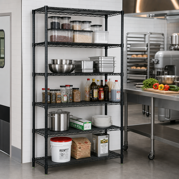 Product image #2 for Quantum 60-Inch W x 12-Inch D x 74-Inch H 5-Shelf Wire Shelving Starter Kit