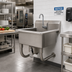 Thumbnail image #2 for Advance Tabco Wall-Mounted One-Station Stainless Steel Service Sink with Knee Valve and Gooseneck Spout
