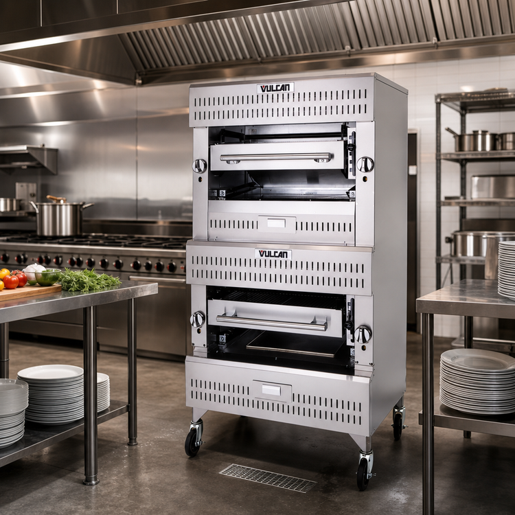 Product image #3 for Vulcan V Series Heavy-Duty Range Match Double Deck Infrared Upright Gas Broiler