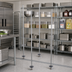 Thumbnail image #2 for Metro qwikTRAK High-Density Chrome Stationary Intermediate Unit Kit for Floor Track Shelving