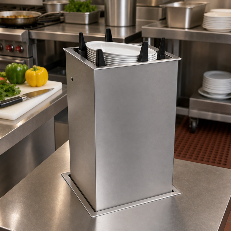 Product image #2 for Atlas Metal Heated Drop-In Oval Platter Dispenser with Enclosed Frame, Stainless Steel