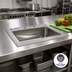Thumbnail image #2 for Omcan USA Drop-In 1-Compartment Stainless Steel Sink with 3-1/2-Inch Drain Basket