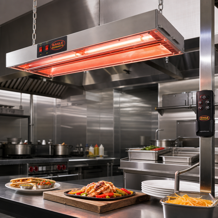 Product image #2 for Eagle RedHots 30-Inch Single Lighted Strip Heat Lamp with Remote, 208V, 570W