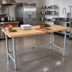 Thumbnail image #2 for John Boos SNB05A 108-Inch x 24-Inch Wood Top Work Table with Stainless Steel Base