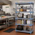 Thumbnail image #2 for Quantum Millenia 5-Shelf Polymer Shelving Unit with Dunnage Stand, 54 x 24 x 86 Inches, Gray