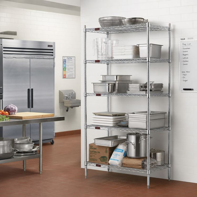 Product image #2 for EAGLEbrite Stationary 5-Tier Wire Shelving Starter Unit, 60W x 24D x 86H, Zinc Finish