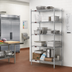 Thumbnail image #2 for EAGLEbrite Stationary 5-Tier Wire Shelving Starter Unit, 60W x 24D x 86H, Zinc Finish