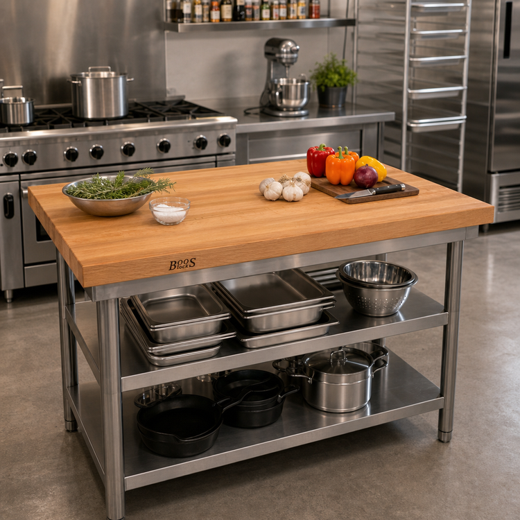 Product image #2 for John Boos Appalachian Red Oak Edge Grain Island Countertop, 48 x 38 x 1-1/2 Inch, Penetrating Oil Finish