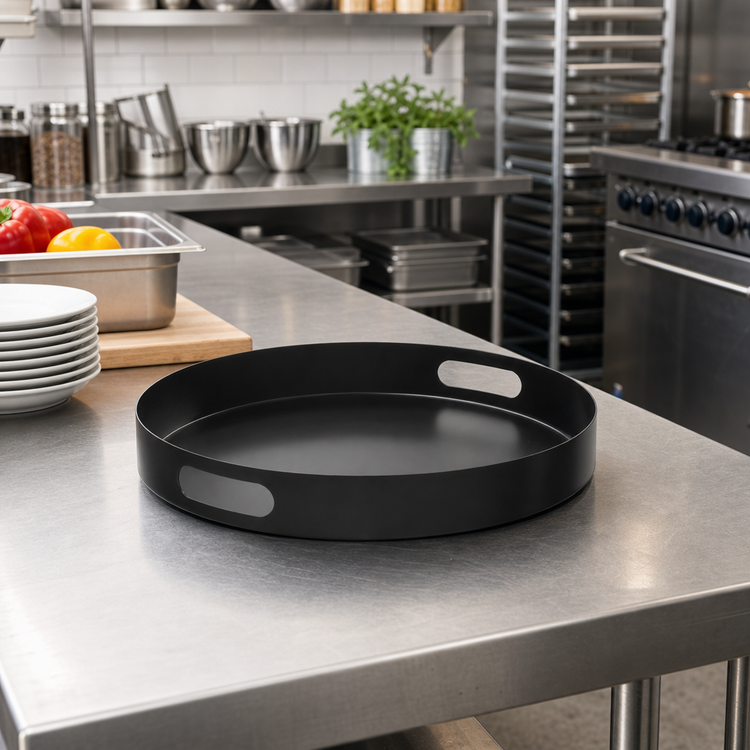 Product image #3 for American Metalcraft Black Round Serving Tray, 14-5/8-Inch Diameter