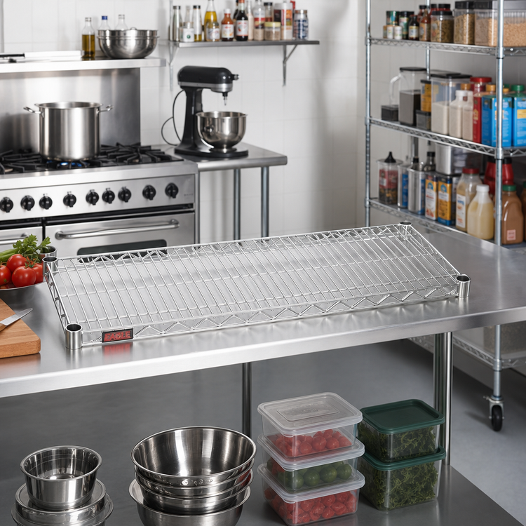 Product image #2 for Eagle QuadTruss 72 in. W x 24 in. D Chrome Wire Shelf, 600 lb. Capacity