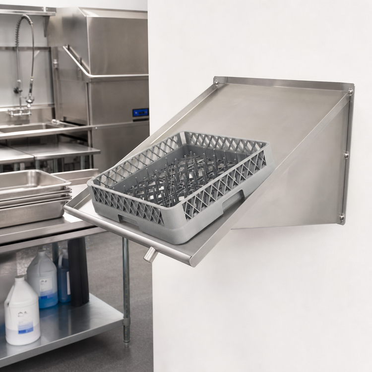 Product image #2 for Wall-Mounted Solid Stainless Steel Sorting Shelf, 21 Inch, Holds 1 Rack