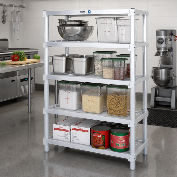 Product image #2 for Channel Manufacturing SA2036 Solid Aluminum Adjustable Shelf, 36 Inch x 20 Inch, 500 lb. Capacity