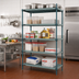 Thumbnail image #2 for Quantum 5-Tier Stationary Wire Plastic Mat Shelving Unit, 36