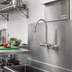 Thumbnail image #2 for EverSteel 4-Inch Centers Wall Mount Stainless Steel Workboard Mixing Faucet with 5 3/4-Inch Swivel Gooseneck Spout