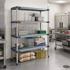 Thumbnail image #2 for Metro MetroMax 4 X366G4 All-Polymer Starter Shelving Unit, Open-Grid, 60 in. W x 18 in. D x 63 in. H, 4 Shelves