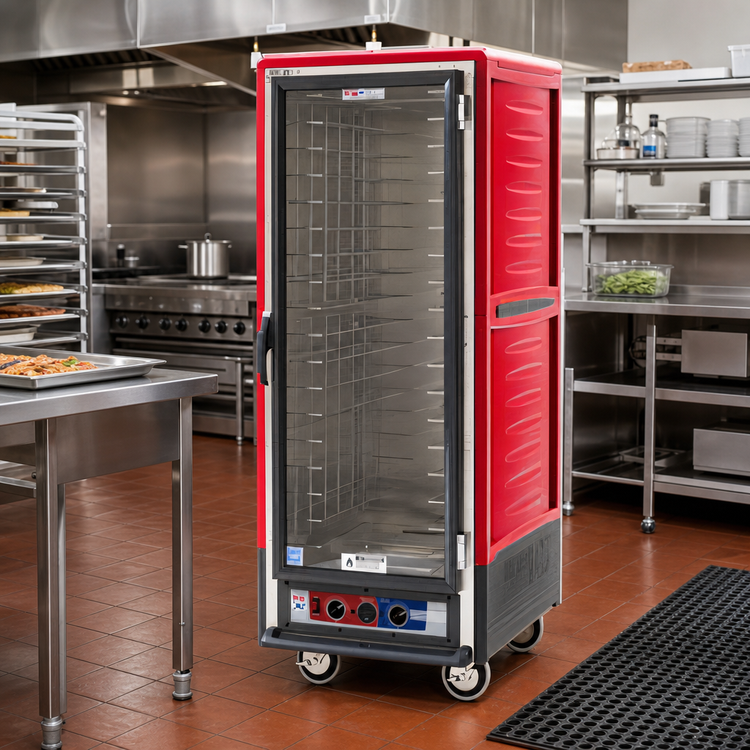 Product image #2 for Metro C5 3 Series Full-Height Mobile Moisture Heated Holding and Proofing Cabinet with Insulation Armour, Red, 120V