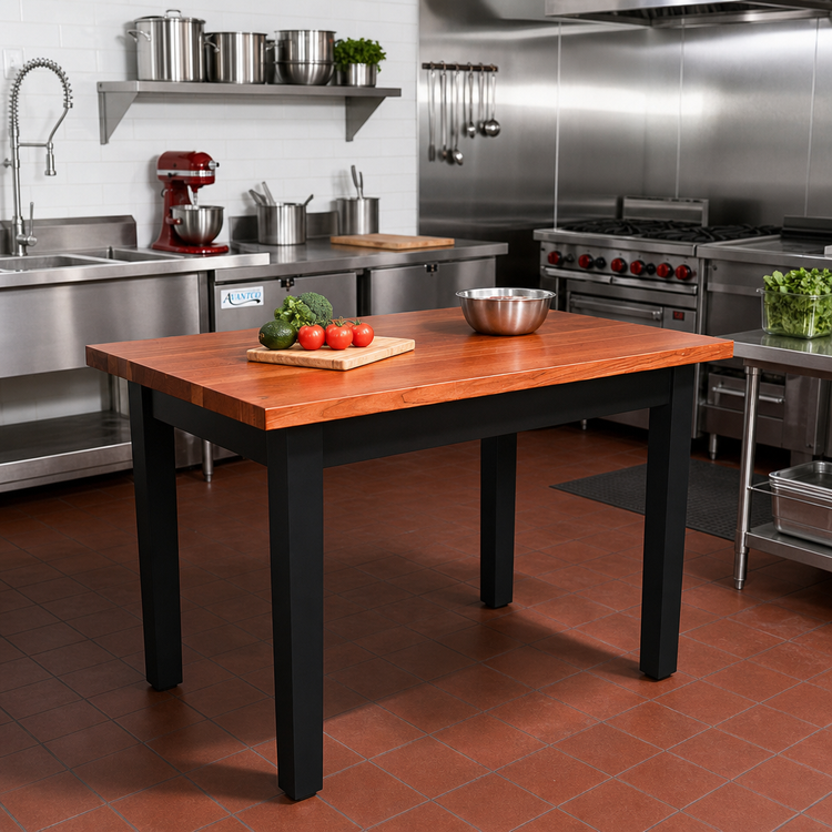 Product image #3 for Rouge et Noir Le Classique 60-Inch American Cherry Island Commercial Work Table with Varnique Finish