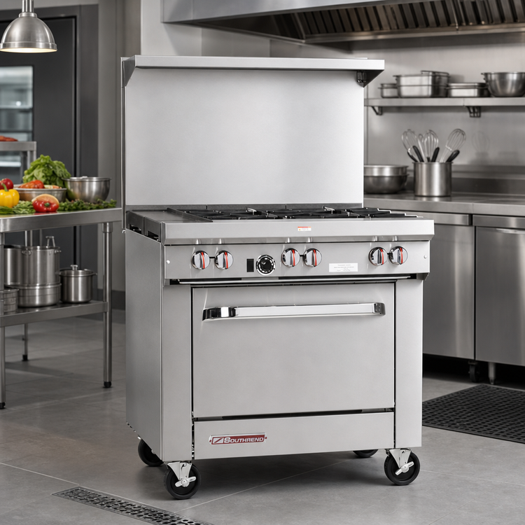 Product image #2 for Southbend S-Series S36D-1G 36-Inch Gas Restaurant Range with 4 Open Burners, Left 12-Inch Griddle and Standard Oven
