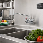 Thumbnail image #2 for Krowne Silver Series 10-410L Splash-Mounted Commercial Faucet, 10-Inch Swing Spout, 4-Inch Centers, Chrome, Low-Lead Case of 20