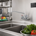 Thumbnail image #2 for Krowne Silver Series Splash-Mounted Commercial Faucet with 10-Inch Swing Spout, 4-Inch Centers