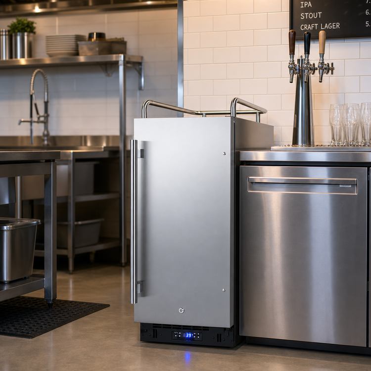 Product image #3 for Summit Commercial 15-Inch Built-In/Freestanding Draft Beer Cooler Dispenser, Stainless Steel, 1/6 Keg Capacity