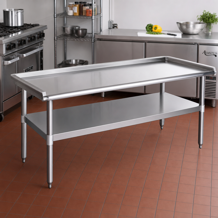 Product image #2 for Eagle Group 72-3/8 Inch Griddle/Equipment Stand with Stainless Steel Top and Adjustable Undershelf