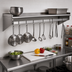 Thumbnail image #2 for Eagle Group 48-Inch Wall-Mounted Pot Rack Shelf with Removable Hooks, 15-Inch Deep, Stainless Steel