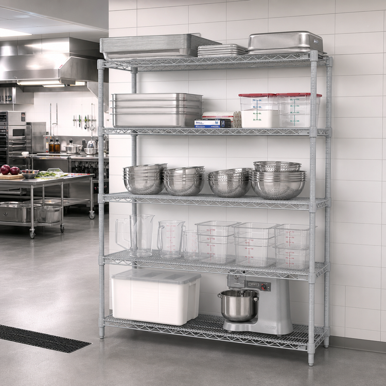 Product image #2 for EagleGard 5-Tier Add-On Wire Shelving Unit, 72W x 18D x 86H, Hybrid Epoxy Finish