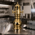 Thumbnail image #2 for Glastender Black Forest 3-Faucet Glycol-Cooled Draft Dispensing Tower with Polished Brass Finish