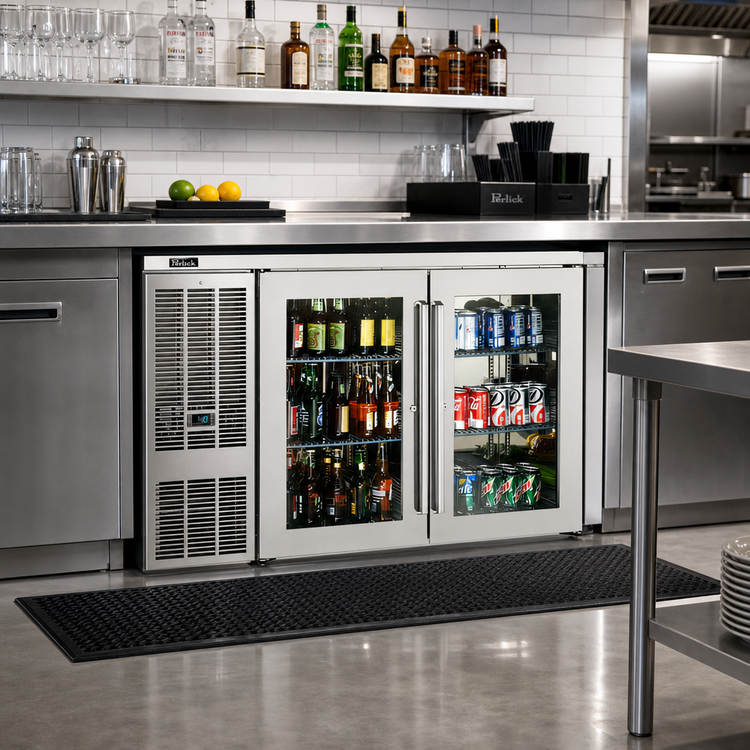 Product image #3 for Perlick BBSN52 52-Inch Narrow Door 2-Section Self-Contained Back Bar Refrigerator