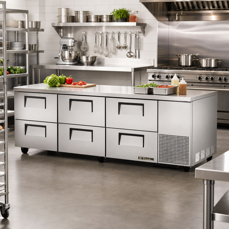 Product image #2 for 3-Section Deep Undercounter Refrigerator with 6 Drawers, 93 1/4 Inches Wide