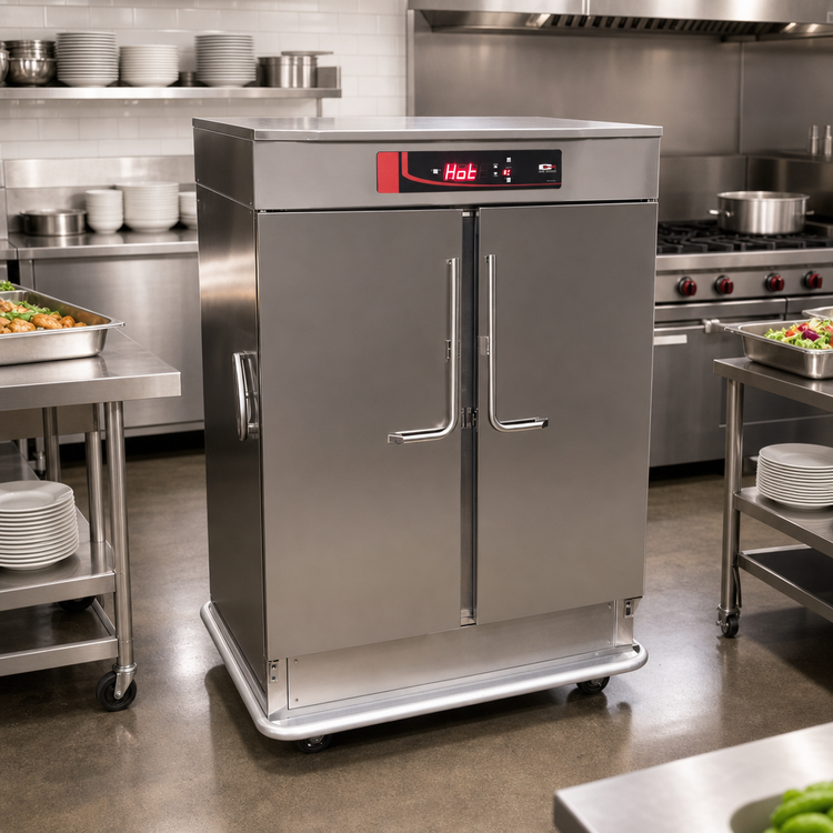 Product image #2 for Gridless Heated Banquet Cart for 120 Covered Plates, Stainless Steel, AC/DC