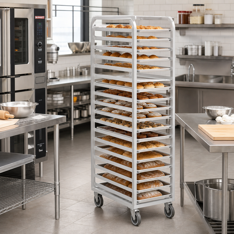Product image #2 for Channel Standard Heavy-Duty Aluminum End-Load Bun Pan Rack, 30-Pan Capacity