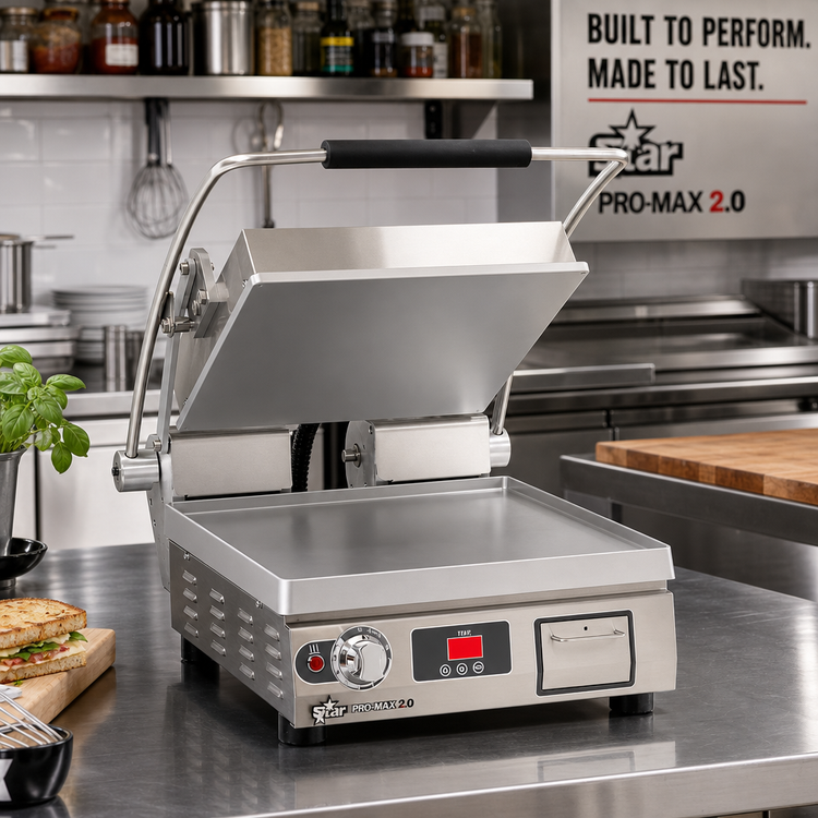 Product image #2 for Star Pro-Max 2.0 14.5-Inch Smooth Top and Bottom Countertop Sandwich Grill / Panini Press