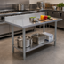 Thumbnail image #2 for Elite Series 48-Inch x 24-Inch 18-Gauge 430 Stainless Steel Work Table with 4-Inch Backsplash and Undershelf