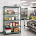 Thumbnail image #2 for Quantum 5-Tier Stationary Wire Plastic Mat Shelving Unit, 24 x 14 x 74 Inches, Green Epoxy Coated