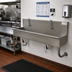 Thumbnail image #2 for Advance Tabco 48-Inch 2-Station Wall-Mounted Multi-Wash Hand Sink with Knee Valves and Gooseneck Spouts