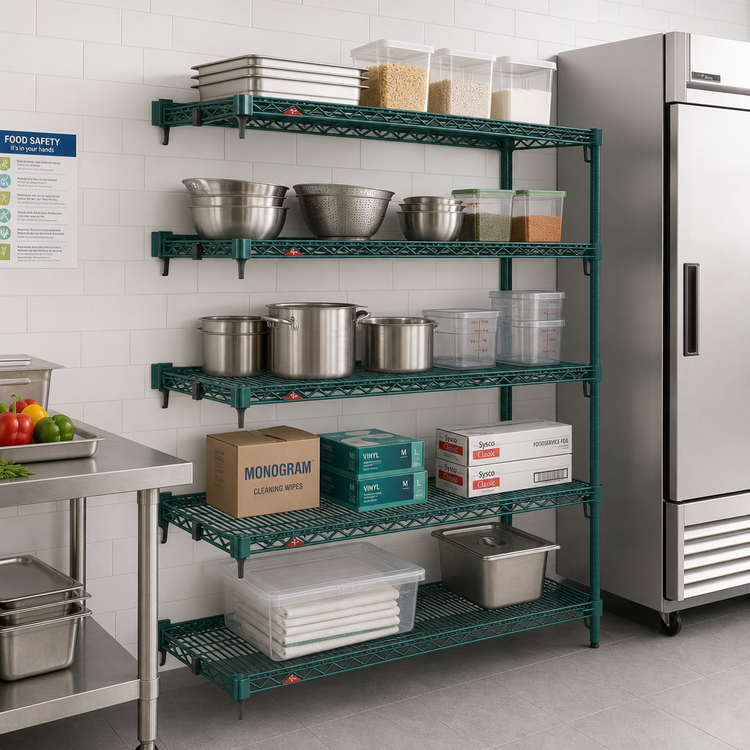 Product image #3 for Metro Super Erecta Super Adjustable Metroseal 3 Add-On Wire Shelving Unit, 60W x 21D x 74H, 5 Shelves