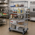 Thumbnail image #2 for Quantum 48-Inch x 24-Inch x 70-Inch Mobile Enclosure Cart with 5 Shelves, Chrome-Plated Finish