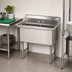 Thumbnail image #2 for Advance Tabco Special Value Series 2-Compartment Fabricated Sink with Legs, 18 x 24 x 14-Inch Bowls, No Drainboards