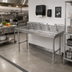 Thumbnail image #2 for John Boos 80-Inch Freestanding Multi-Station Hand Wash Sink with 4 Single 1-Inch Faucet Holes