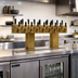 Thumbnail image #2 for Perlick 32-Faucet Extra-High Back-to-Back Bridge Tee Countertop Glycol-Cooled Draft Beer Tower, Brass Finish