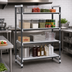 Thumbnail image #2 for Cambro Camshelving Elements XTRA 4-Tier Solid Stationary Starter Shelving Unit, 24 x 60 x 72 Inches, Speckled Gray