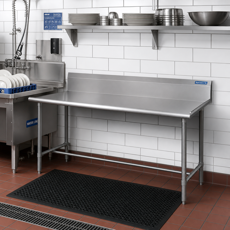 Product image #2 for 72-Inch Straight Clean Dish Table, Right-to-Left, 18-Gauge T-304 Stainless Steel